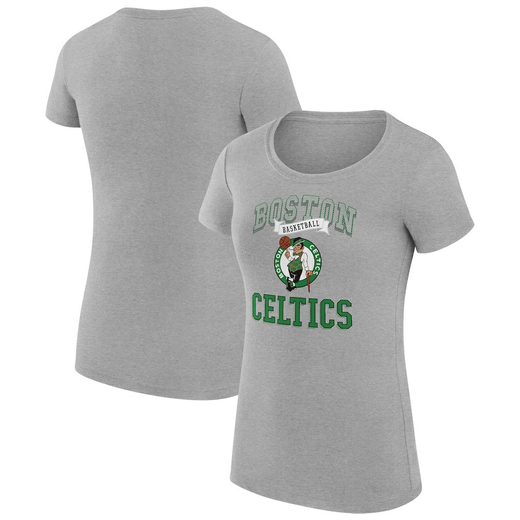 NBA - Boston Celtics G-III 4Her by Carl Banks Women's Super-Slim Fit Lightweight Team Logo T-Shirt - Heather Gray