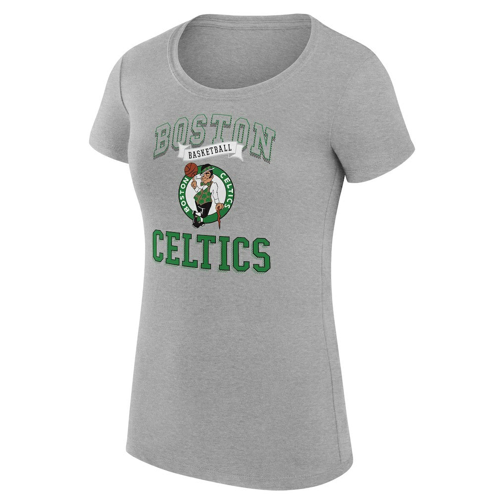 NBA - Boston Celtics G-III 4Her by Carl Banks Women's Super-Slim Fit Lightweight Team Logo T-Shirt - Heather Gray