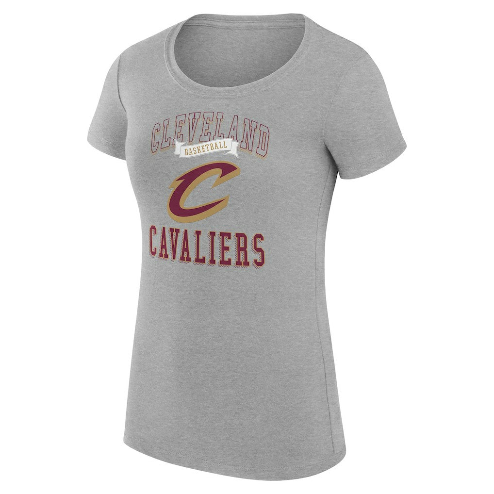 NBA - Cleveland Cavaliers G-III 4Her by Carl Banks Women's Super-Slim Fit Lightweight Team Logo T-Shirt - Heather Gray
