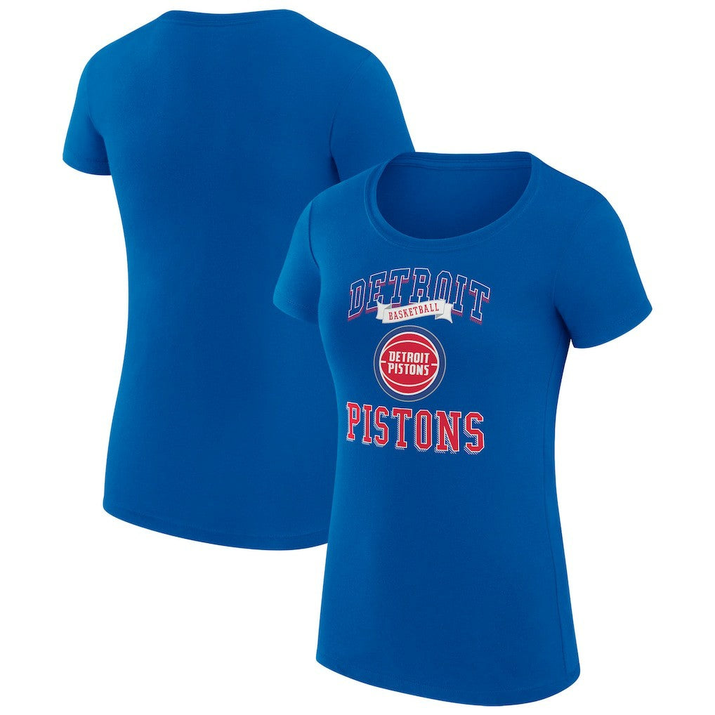 NBA - Detroit Pistons G-III 4Her by Carl Banks Women's Super-Slim Fit Lightweight Team Logo T-Shirt - Blue