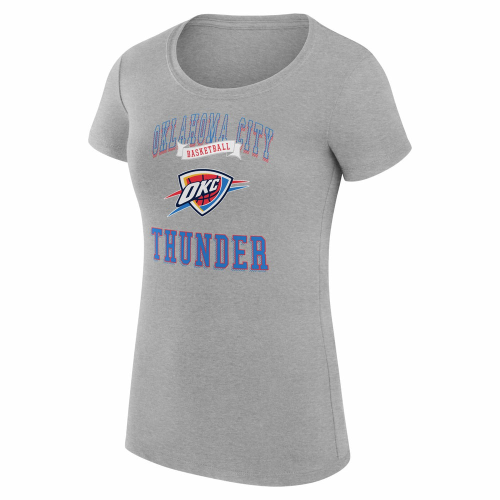 NBA - Oklahoma City Thunder G-III 4Her by Carl Banks Women's Super-Slim Fit Lightweight Team Logo T-Shirt - Heather Gray