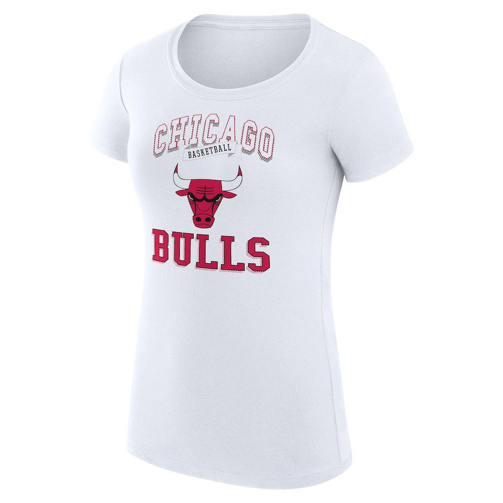 NBA - Chicago Bulls G-III 4Her by Carl Banks Women's Super-Slim Fit Lightweight Team Logo T-Shirt - White