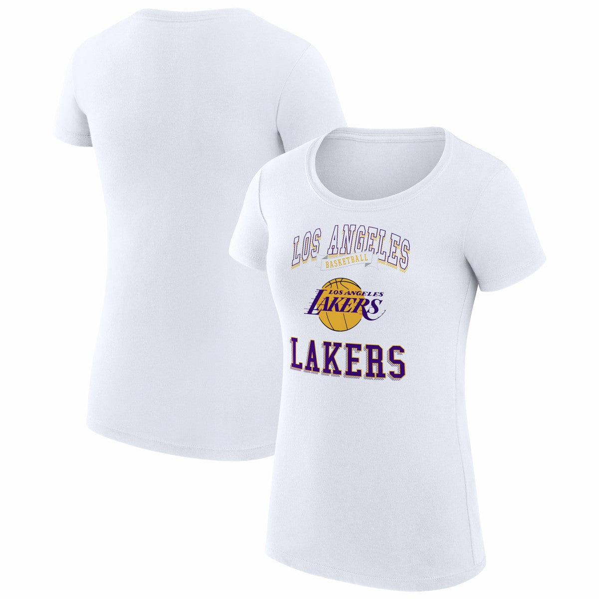NBA - Los Angeles Lakers G-III 4Her by Carl Banks Women's Super-Slim Fit Lightweight Team Logo T-Shirt - White