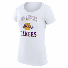 NBA - Los Angeles Lakers G-III 4Her by Carl Banks Women's Super-Slim Fit Lightweight Team Logo T-Shirt - White