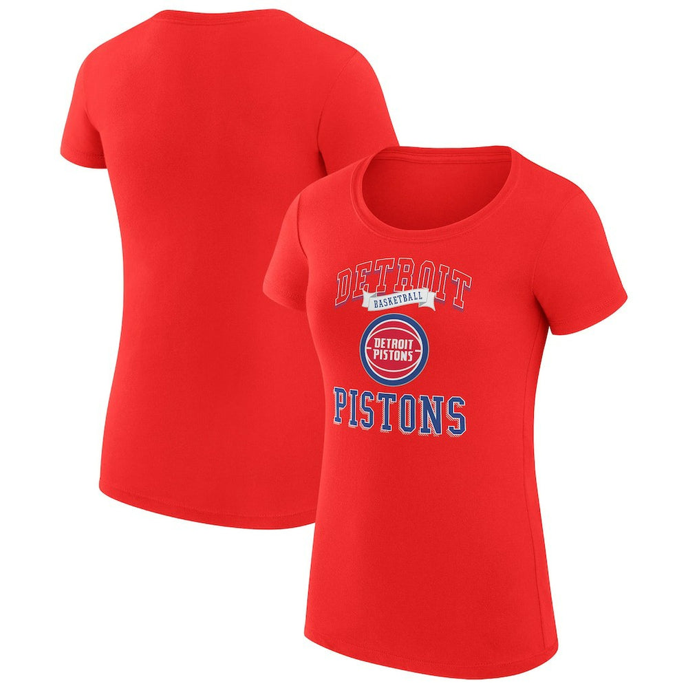 NBA - Detroit Pistons G-III 4Her by Carl Banks Women's Super-Slim Fit Lightweight Team Logo T-Shirt - Red