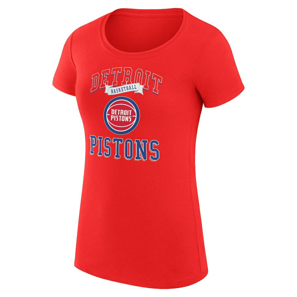 NBA - Detroit Pistons G-III 4Her by Carl Banks Women's Super-Slim Fit Lightweight Team Logo T-Shirt - Red