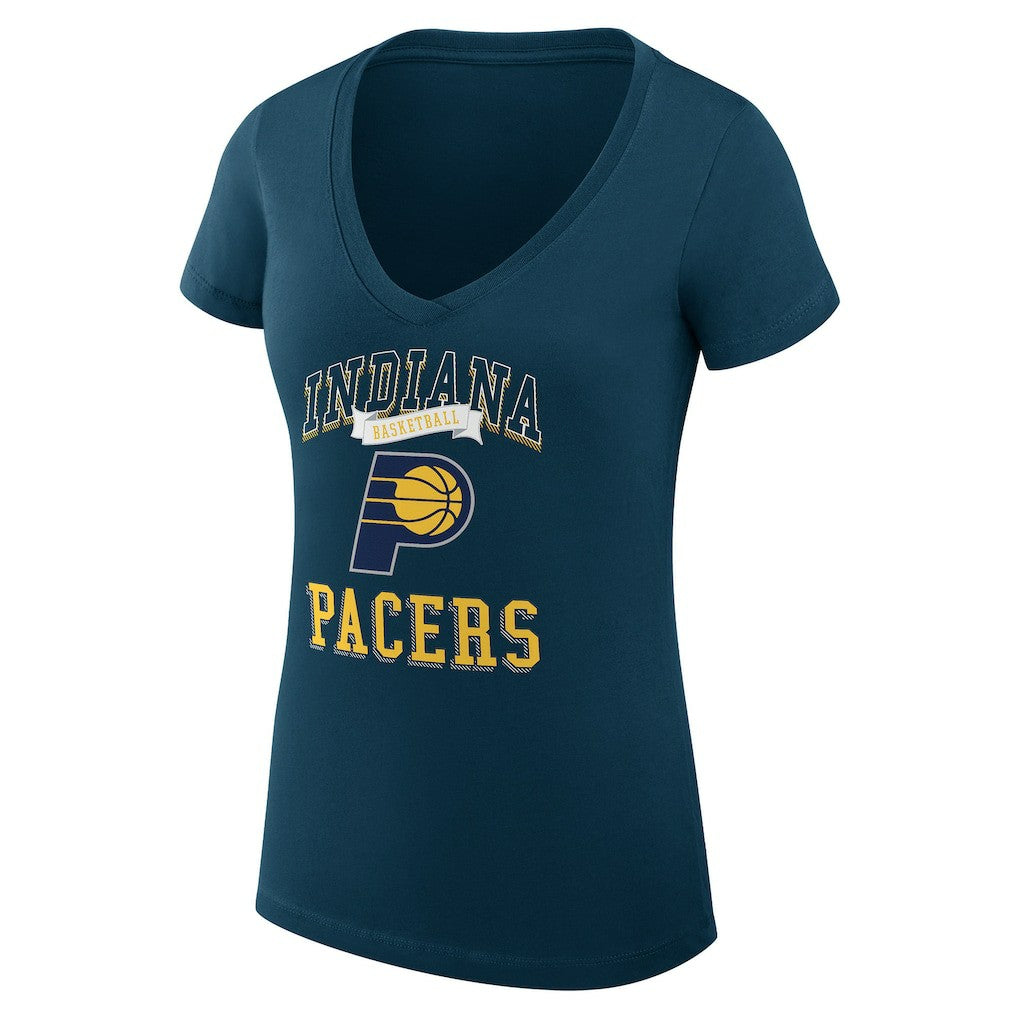 NBA - Indiana Pacers G-III 4Her by Carl Banks Women's Super-Slim Fit Lightweight Team Logo V-Neck T-Shirt - Navy