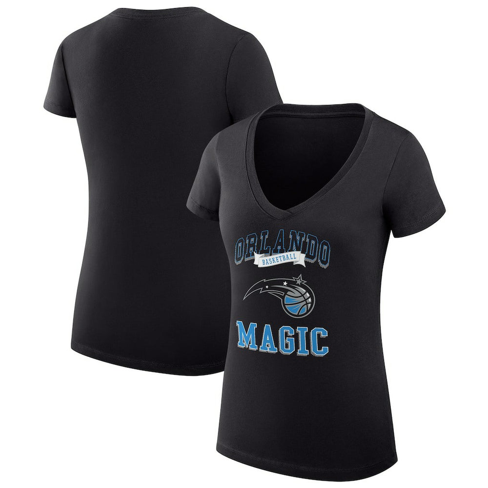 NBA - Orlando Magic G-III 4Her by Carl Banks Women's Super-Slim Fit Lightweight Team Logo V-Neck T-Shirt - Black