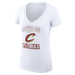 NBA - Cleveland Cavaliers G-III 4Her by Carl Banks Women's Super-Slim Fit Lightweight Team Logo V-Neck T-Shirt - White