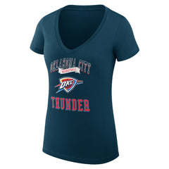 NBA - Oklahoma City Thunder G-III 4Her by Carl Banks Women's Super-Slim Fit Lightweight Team Logo V-Neck T-Shirt - Navy