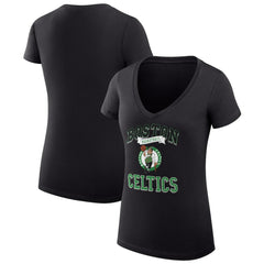 NBA - Boston Celtics G-III 4Her by Carl Banks Women's Super-Slim Fit Lightweight Team Logo V-Neck T-Shirt - Black