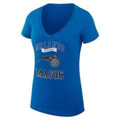 NBA - Orlando Magic G-III 4Her by Carl Banks Women's Super-Slim Fit Lightweight Team Logo V-Neck T-Shirt - Blue
