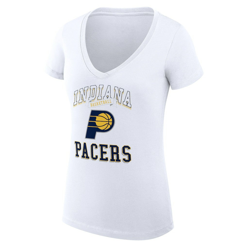 NBA - Indiana Pacers G-III 4Her by Carl Banks Women's Super-Slim Fit Lightweight Team Logo V-Neck T-Shirt - White
