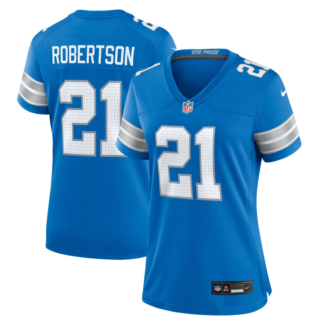 Amik Robertson Detroit Lions Women's Team Game Jersey Blue - Nike