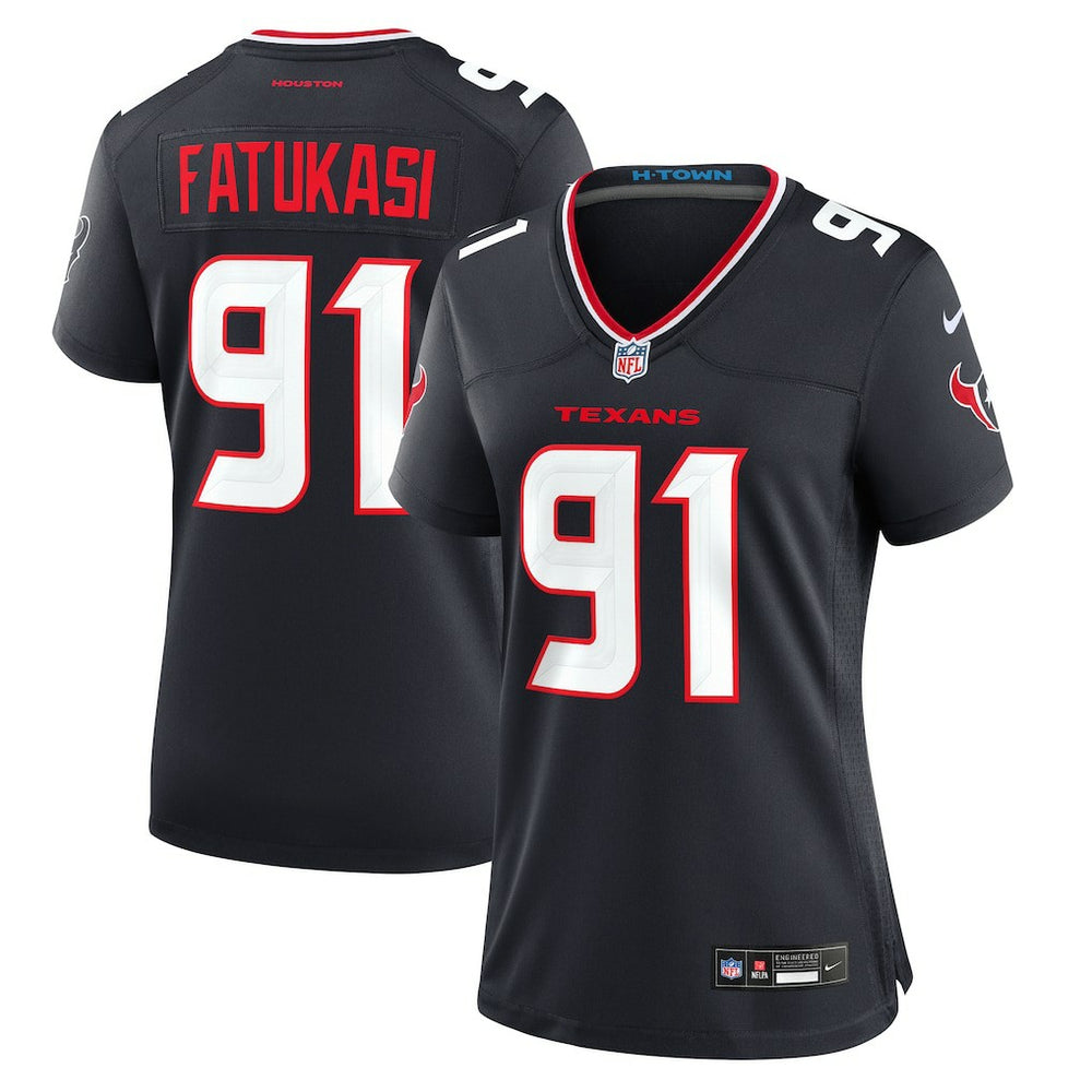 Folorunso Fatukasi Houston Texans Women's Team Game Jersey Navy - Nike