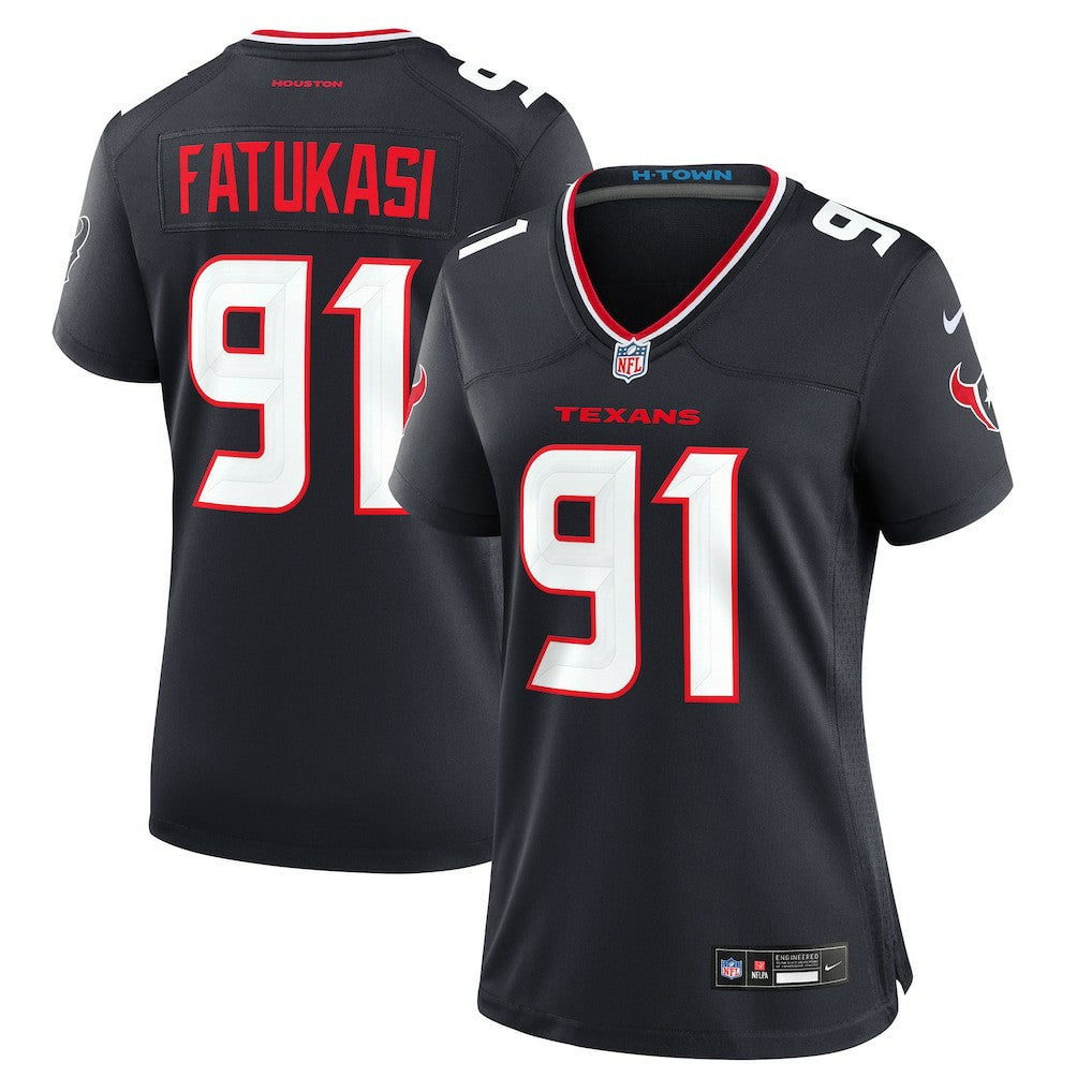 Folorunso Fatukasi Houston Texans Women's Team Game Jersey Navy - Nike
