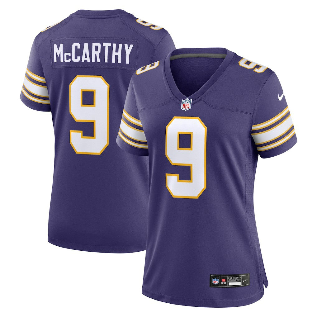J.J. McCarthy Minnesota Vikings Women's 2nd Alternate Player Game Jersey Purple - Nike