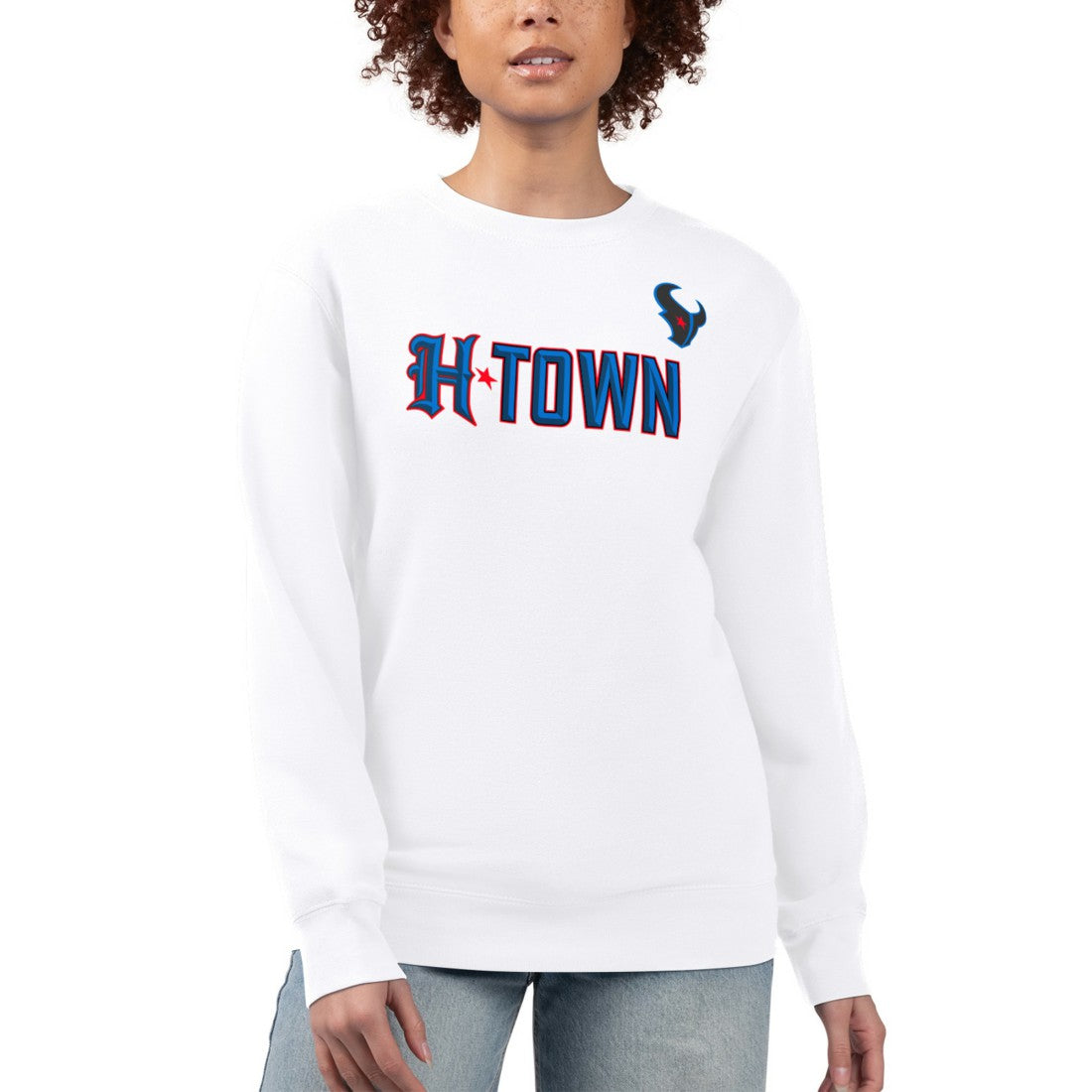 Houston Texans G-III 4Her by Carl Banks Women's H-Town Fleece Pullover Sweatshirt White - NFL