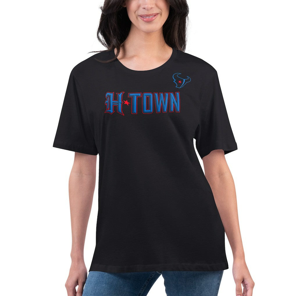 Houston Texans G-III 4Her by Carl Banks Women's Super-Slim Fit Lightweight H-Town T-Shirt Black - NFL