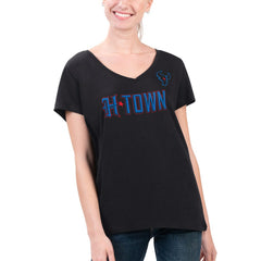 Houston Texans G-III 4Her by Carl Banks Women's Super-Slim Fit Lightweight H-Town V-Neck T-Shirt Black - NFL