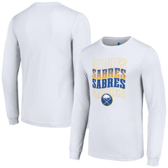 Buffalo Sabres - Starter Four Team Name Logo Long Sleeve Graphic T-Shirt White