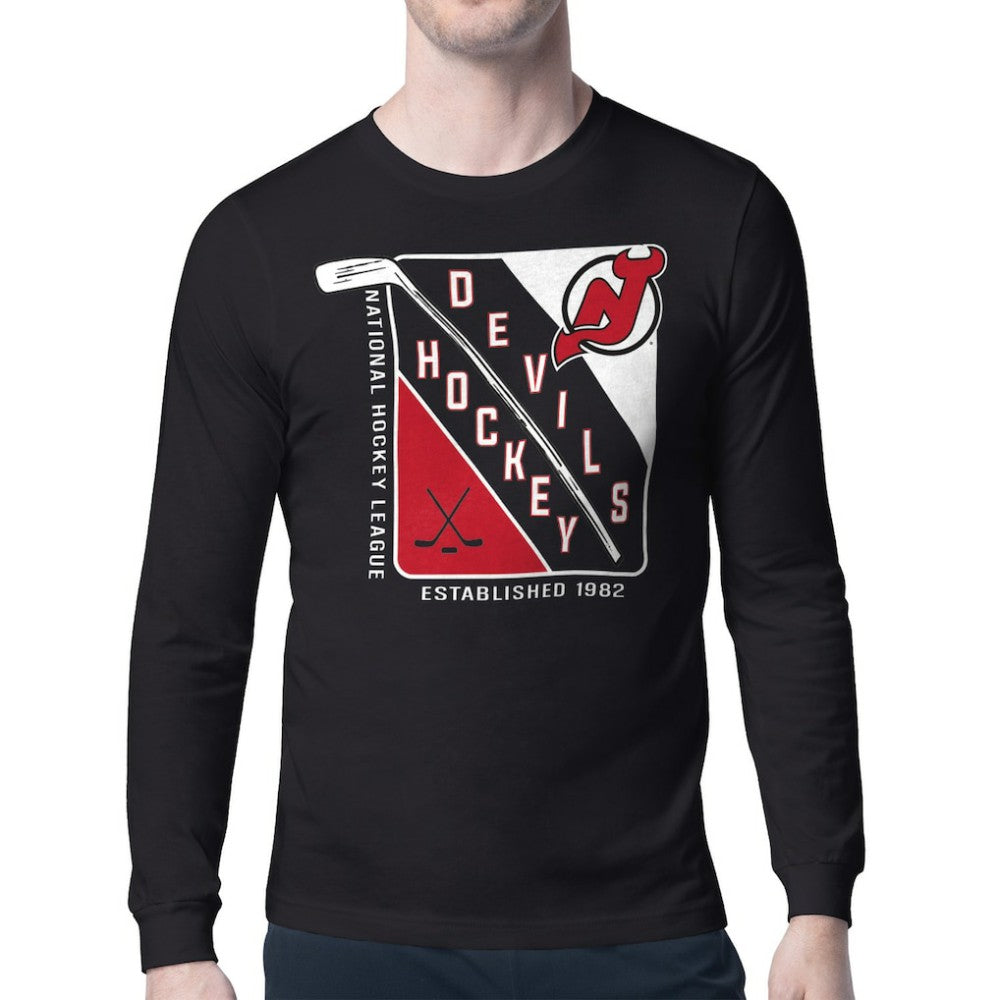 New Jersey Devils - Starter Shield Long Sleeve Graphic T-Shirt Black