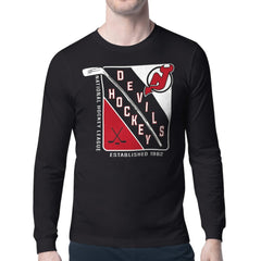 New Jersey Devils - Starter Shield Long Sleeve Graphic T-Shirt Black