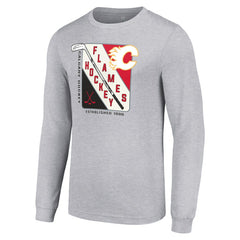 Calgary Flames - Starter Shield Long Sleeve Graphic T-Shirt Heather Gray