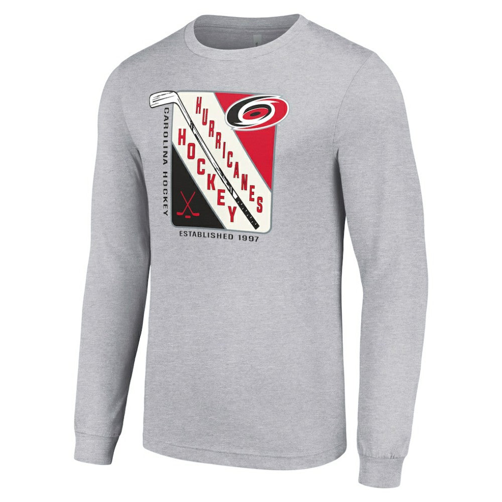 Carolina Hurricanes - Starter Shield Long Sleeve Graphic T-Shirt Heather Gray