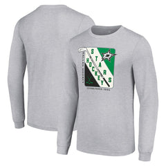 Dallas Stars - Starter Shield Long Sleeve Graphic T-Shirt Heather Gray