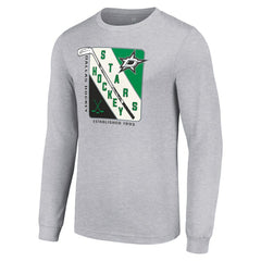 Dallas Stars - Starter Shield Long Sleeve Graphic T-Shirt Heather Gray