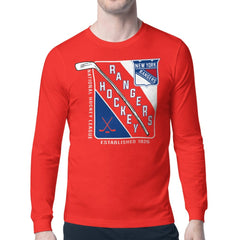New York Rangers Starter Shield Long Sleeve Graphic T-Shirt Red