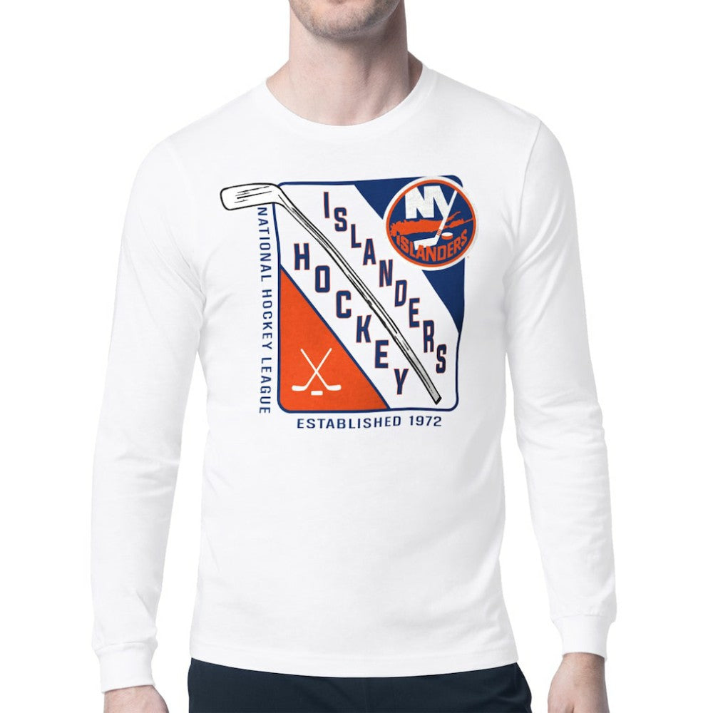 New York Islanders - Starter Shield Long Sleeve Graphic T-Shirt White