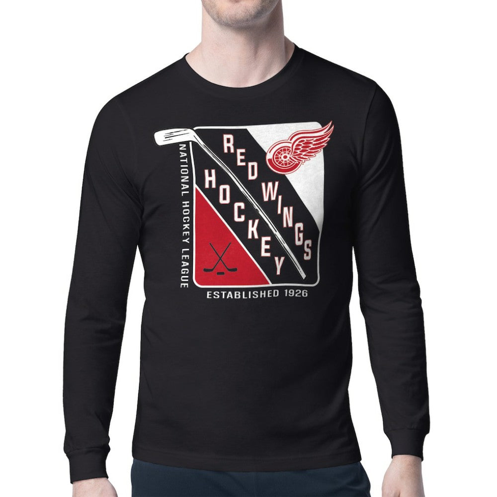 Detroit Red Wings - Starter Shield Long Sleeve Graphic T-Shirt Black