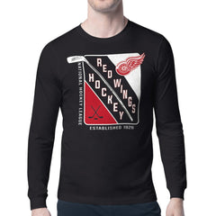 Detroit Red Wings - Starter Shield Long Sleeve Graphic T-Shirt Black