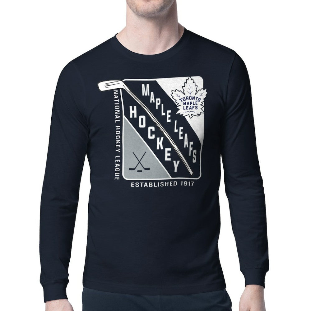 Toronto Maple Leafs - Starter Shield Long Sleeve Graphic T-Shirt Navy
