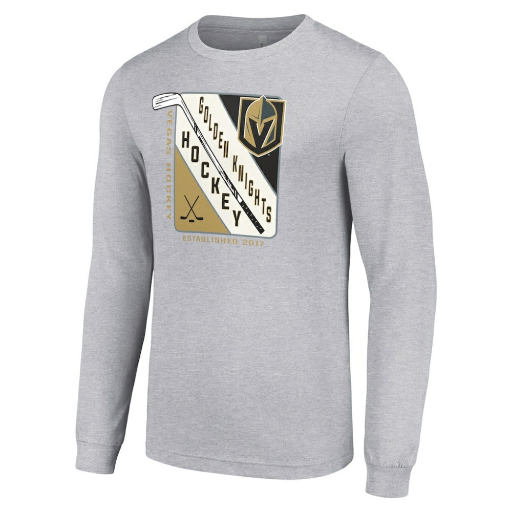 Vegas Golden Knights Starter Shield Long Sleeve Graphic T-Shirt Heather Gray