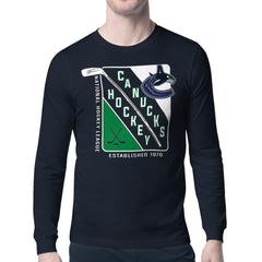 Vancouver Canucks - Starter Shield Long Sleeve Graphic T-Shirt Navy