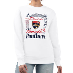 Florida Panthers - G-III 4Her by Carl Banks Women's Collage Graphic Fleece Long Sleeve Pullover Sweatshirt White
