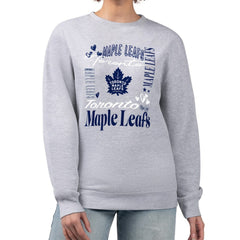 Toronto Maple Leafs - G-III 4Her by Carl Banks Women's Collage Graphic Fleece Long Sleeve Pullover Sweatshirt Heather Gray