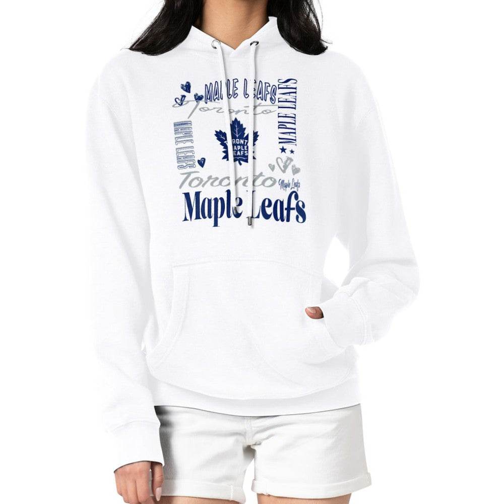 Toronto Maple Leafs - G-III 4Her by Carl Banks Women's Collage Team Graphic Tri-Blend Fleece Pullover Hoodie White
