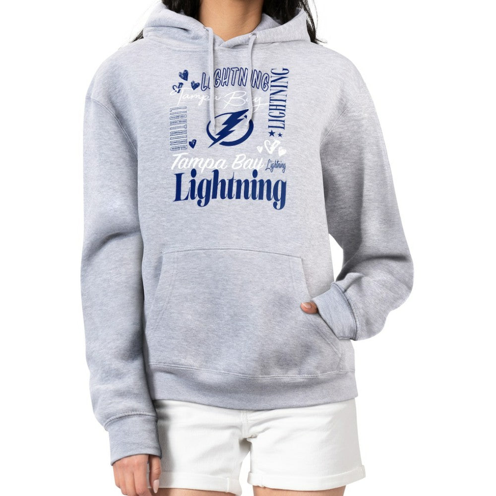 Tampa Bay Lightning - G-III 4Her by Carl Banks Women's Collage Team Graphic Tri-Blend Fleece Pullover Hoodie Heather Gray