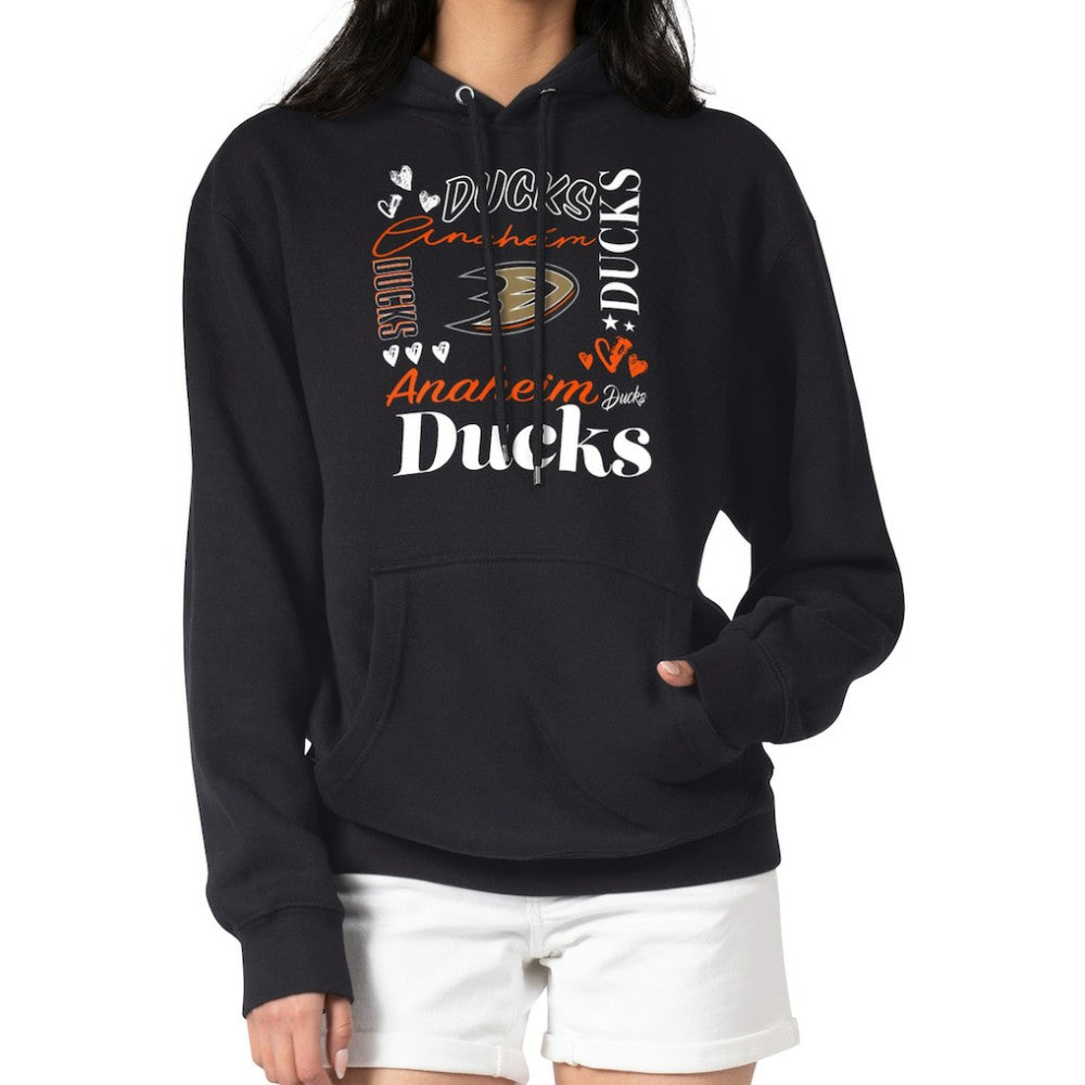 Anaheim Ducks - G-III 4Her by Carl Banks Women's Collage Team Graphic Tri-Blend Fleece Pullover Hoodie Black