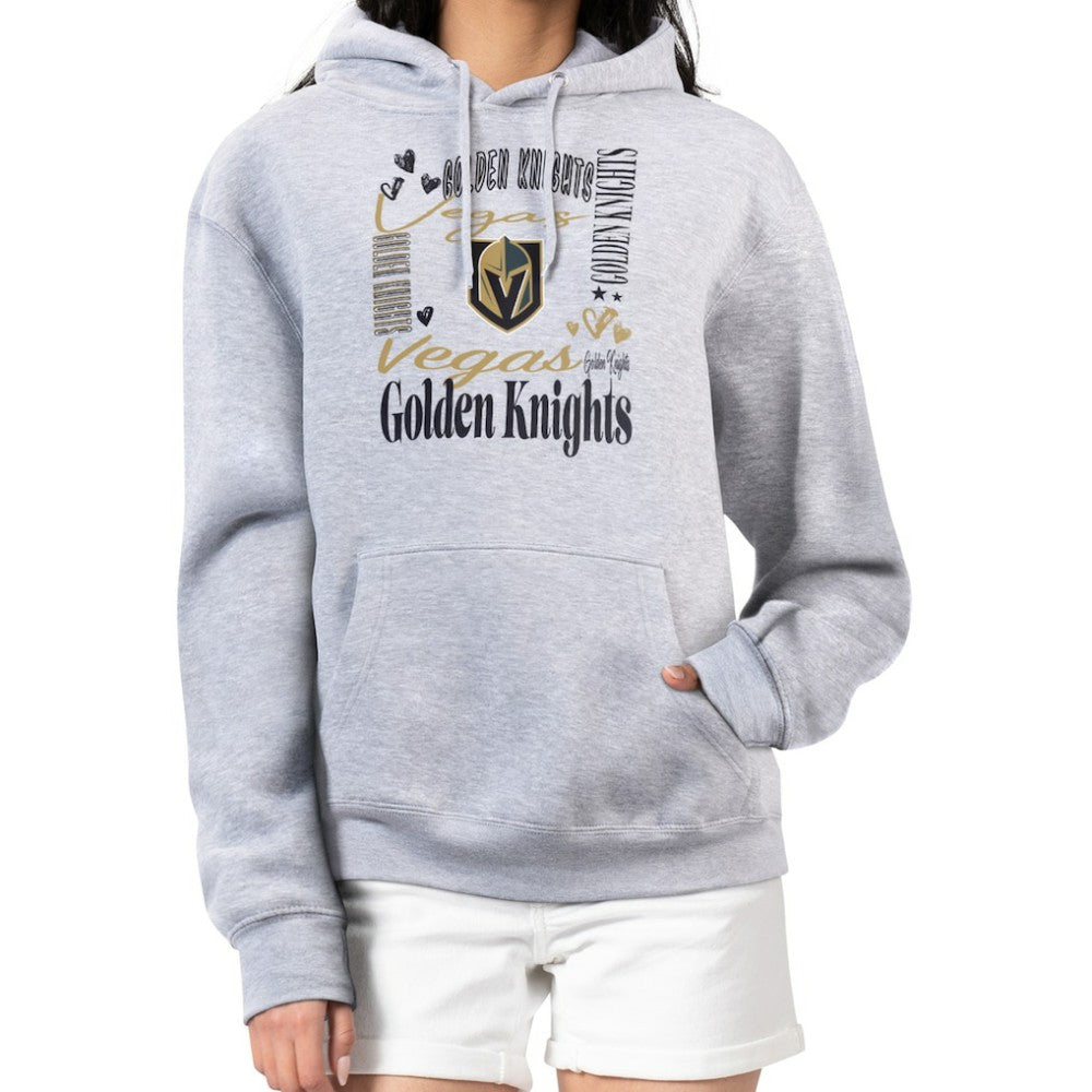 Vegas Golden Knights G-III 4Her by Carl Banks Women's Collage Team Graphic Tri-Blend Fleece Pullover Hoodie Heather Gray