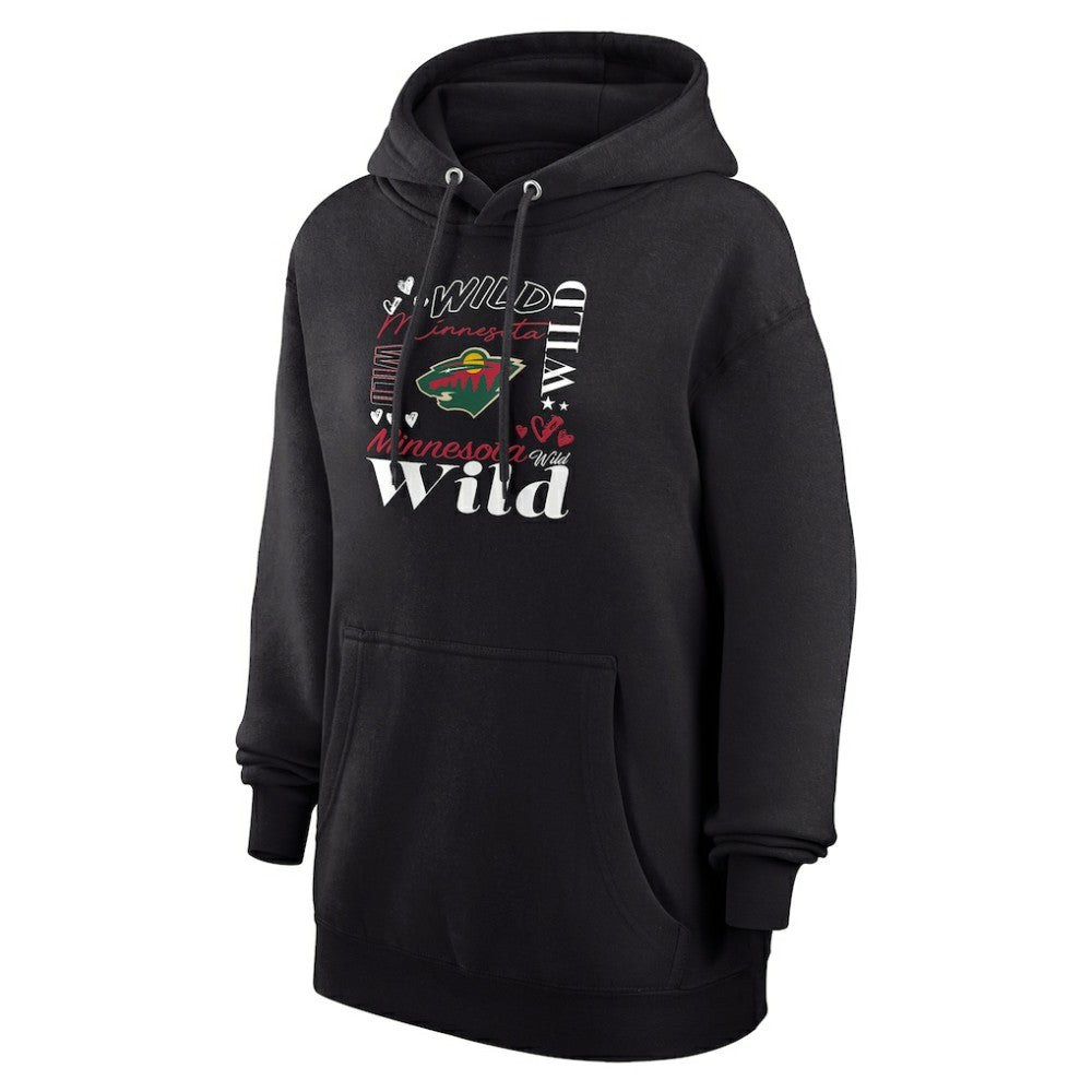 Minnesota Wild - G-III 4Her by Carl Banks Women's Collage Team Graphic Tri-Blend Fleece Pullover Hoodie Black