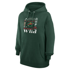 Minnesota Wild - G-III 4Her by Carl Banks Women's Collage Team Graphic Tri-Blend Fleece Pullover Hoodie Olive