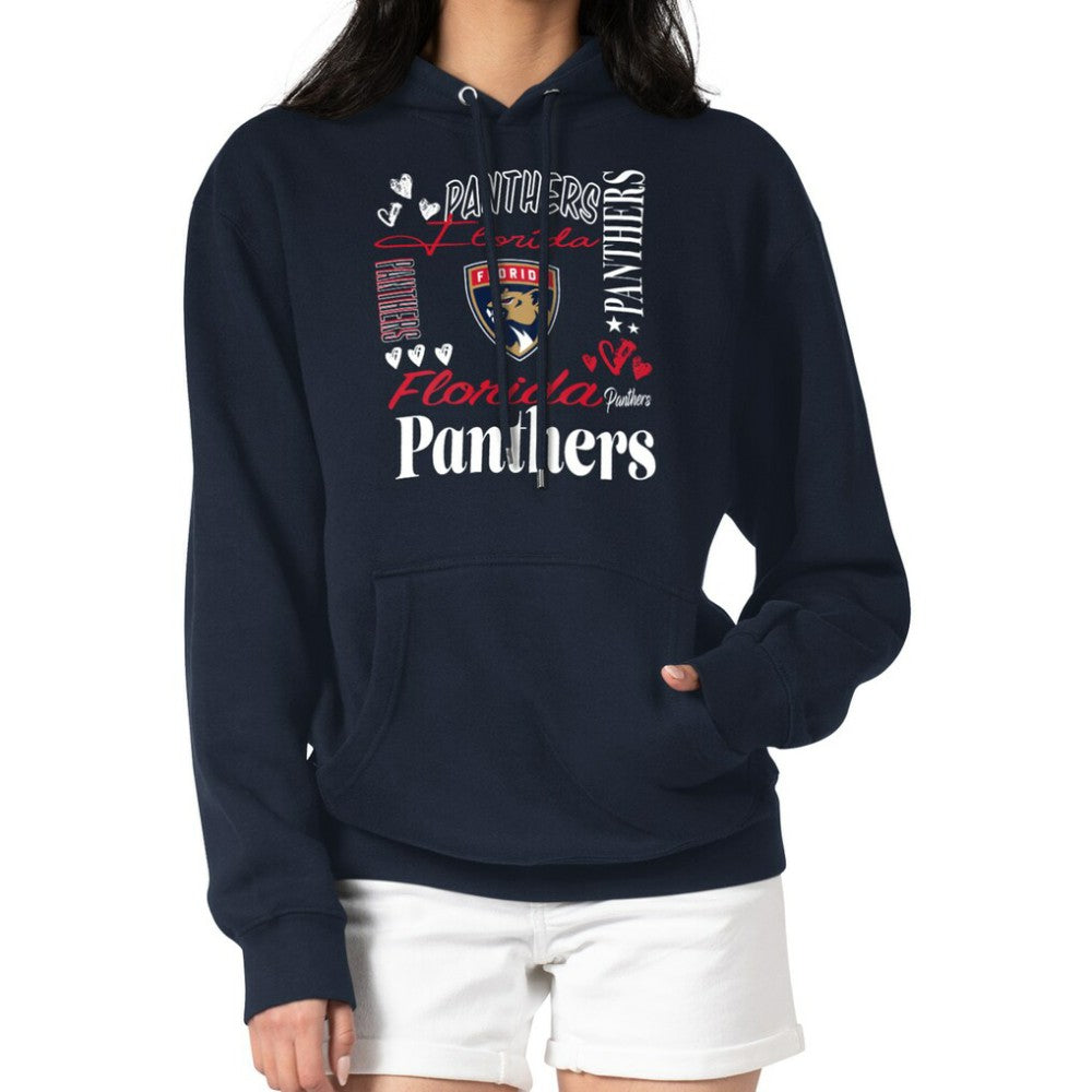 Florida Panthers - G-III 4Her by Carl Banks Women's Collage Team Graphic Tri-Blend Fleece Pullover Hoodie Navy