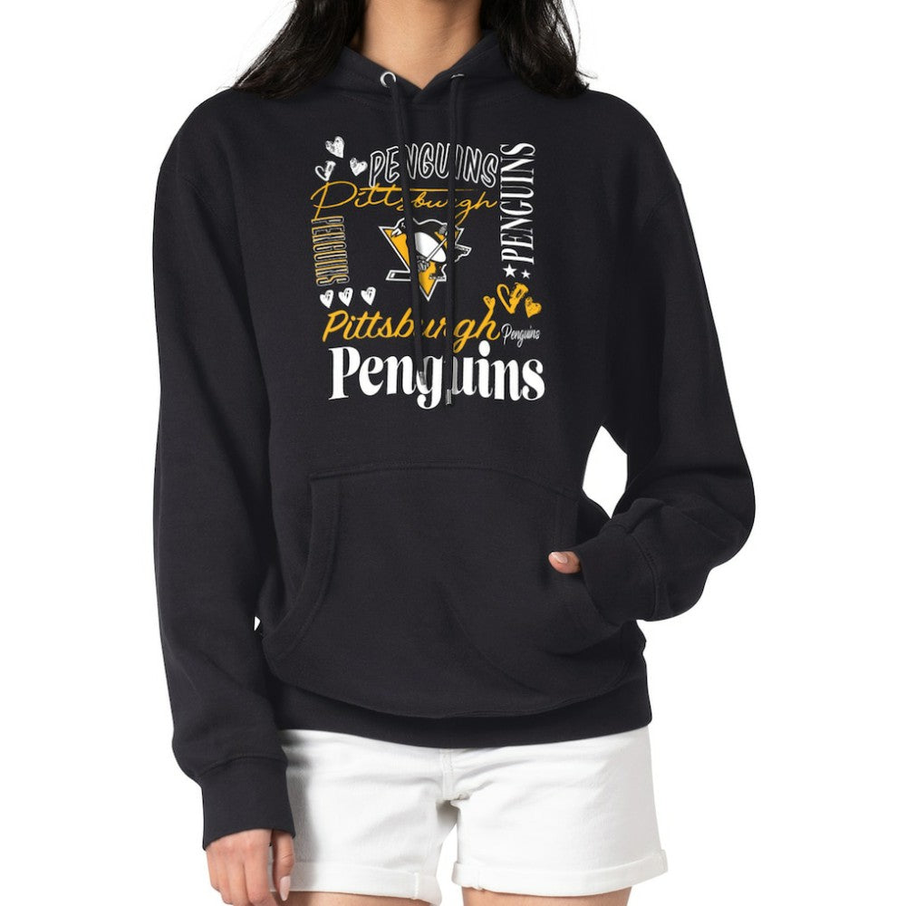 Pittsburgh Penguins G-III 4Her by Carl Banks Women's Collage Team Graphic Tri-Blend Fleece Pullover Hoodie Black