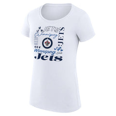 Winnipeg Jets - G-III 4Her by Carl Banks Women's Super-Slim Fit Lightweight Collage Team Graphic T-Shirt White