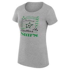 Dallas Stars - G-III 4Her by Carl Banks Women's Super-Slim Fit Lightweight Collage Team Graphic T-Shirt Heather Gray